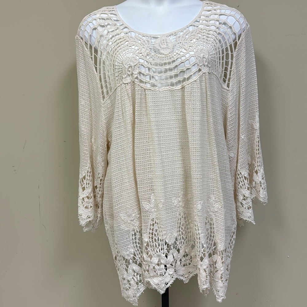 Plus size XCVI crochet tunic